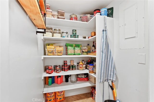 pantry with electric panel