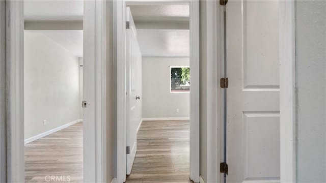 hallway featuring light hardwood / wood-style flooring