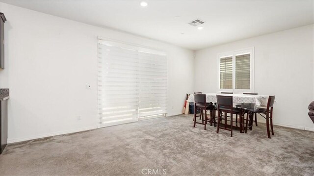 5345 Blue Ridge Way, Fontana, CA 92336 - dining space featuring recessed lighting, visible vents, and carpet
