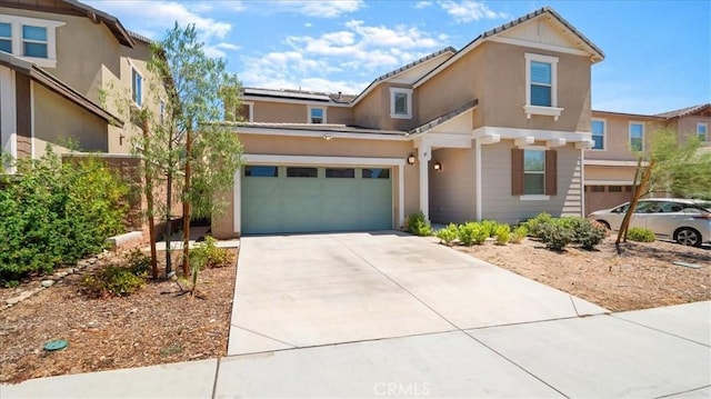 5345 Blue Ridge Way, Fontana, CA 92336 - traditional-style home featuring a garage, stucco siding, driveway, and a tile roof