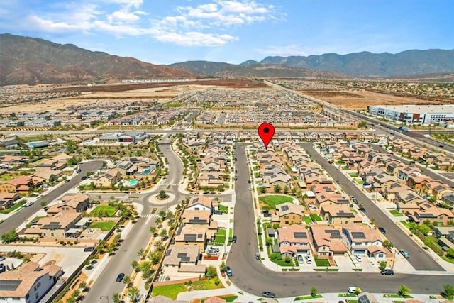 5345 Blue Ridge Way, Fontana, CA 92336 - drone / aerial view with a residential view and a mountain view