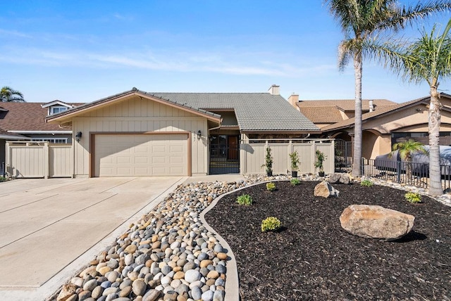 ranch-style home with a garage