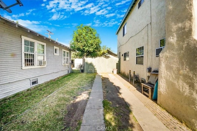 view of yard with fence