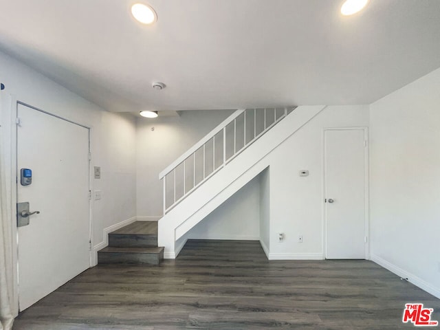 entrance foyer featuring dark wood-type flooring