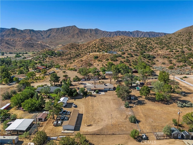 aerial view with a mountain view