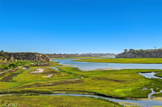 view of home's community with a water view