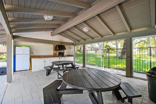 view of patio / terrace featuring sink