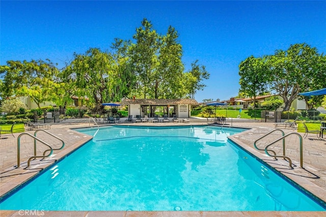 view of pool with a patio area