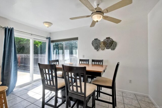 569 Prado Verde, San Marcos, CA 92069 - tiled dining room with ceiling fan