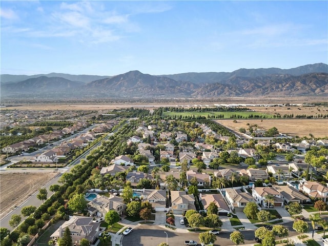 aerial view with a residential view and a mountain view