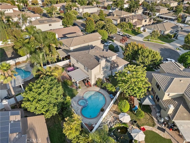 aerial view with a residential view