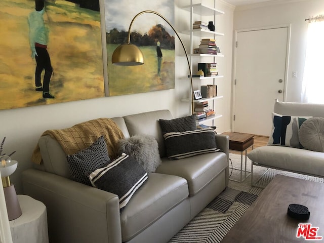 living room featuring plenty of natural light