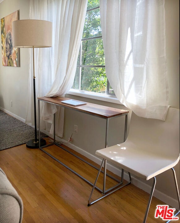 sitting room featuring hardwood / wood-style floors