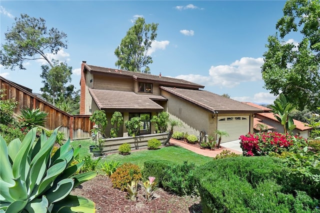 view of front of house with a garage