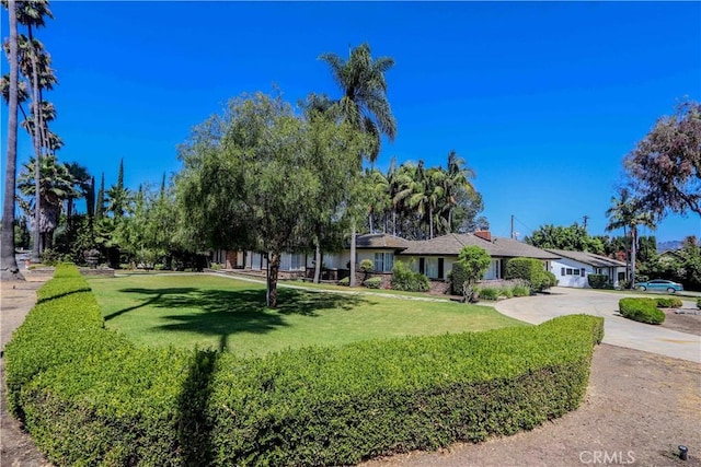 view of front of house with a front yard