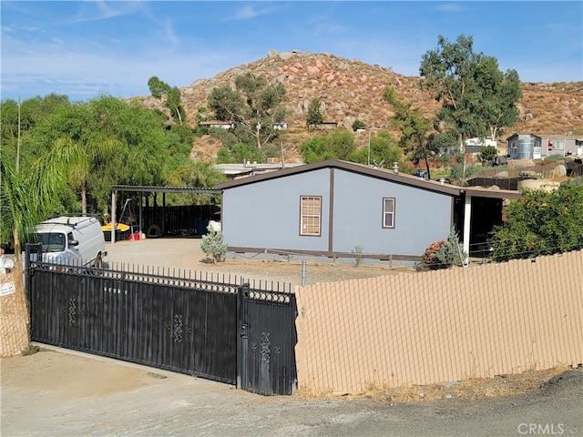 exterior space with a mountain view