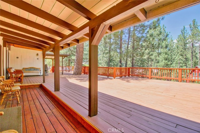 view of wooden deck