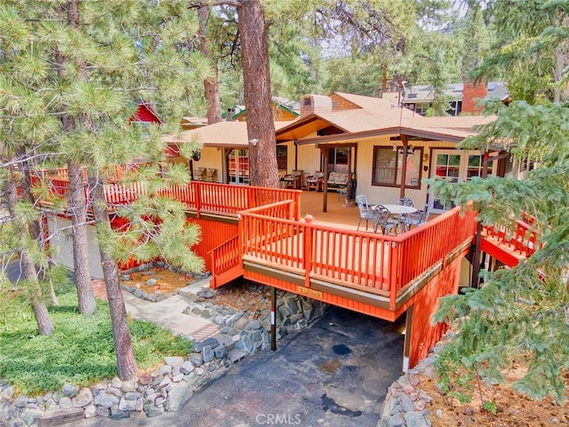 wooden terrace with ceiling fan