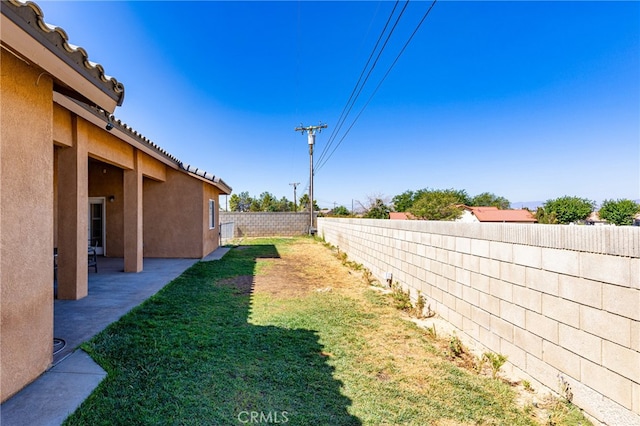 view of yard featuring a patio area