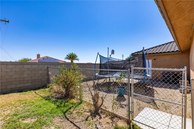 view of yard with a trampoline