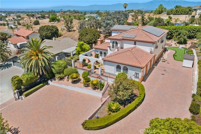 aerial view featuring a mountain view