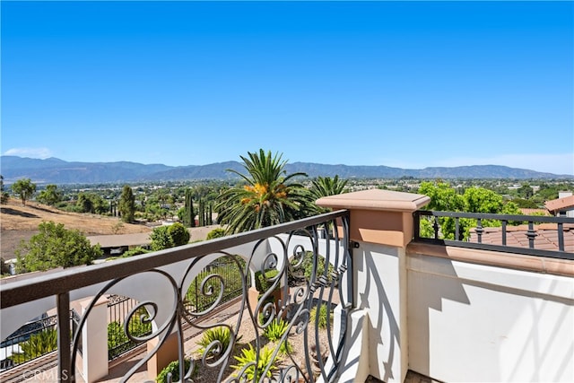 balcony with a mountain view