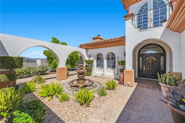 entrance to property with french doors