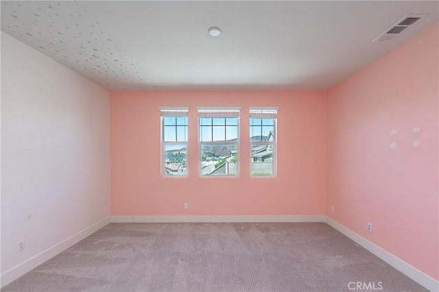 spare room with light colored carpet