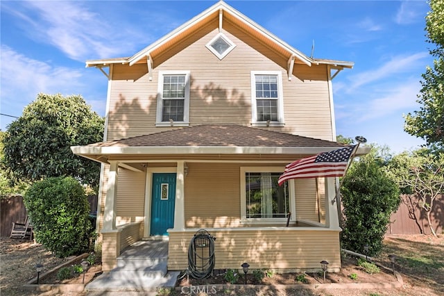 view of front of home with a porch