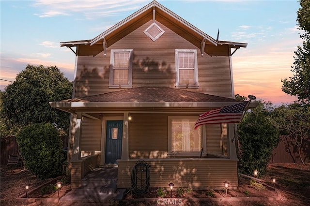 view of front of property featuring a porch