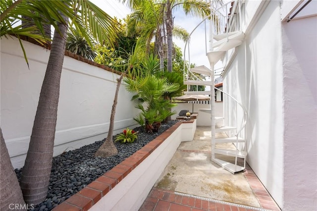 view of patio featuring a fenced backyard