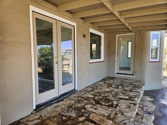 doorway to property with french doors