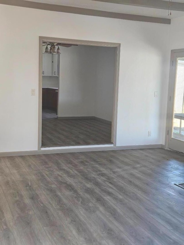 interior space with dark hardwood / wood-style flooring