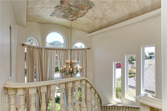 room details with a chandelier