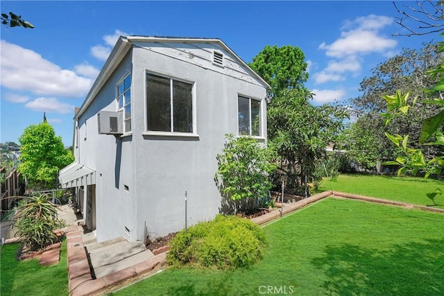 view of property exterior featuring a yard