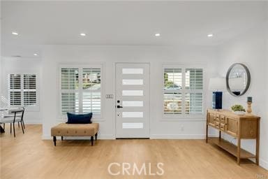 foyer featuring light hardwood / wood-style flooring