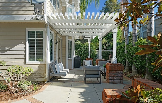 view of patio with a pergola