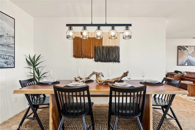 view of tiled dining space