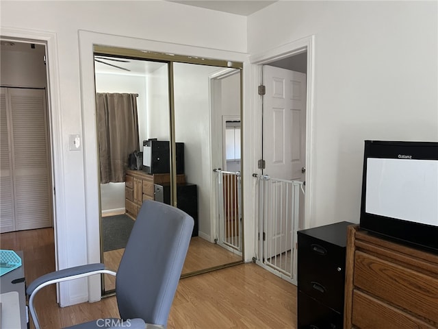 office featuring hardwood / wood-style floors