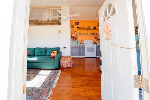 interior space featuring wood-type flooring