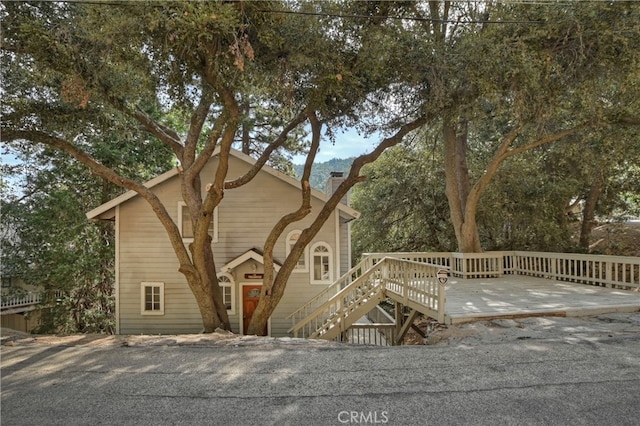 view of front of home featuring a deck