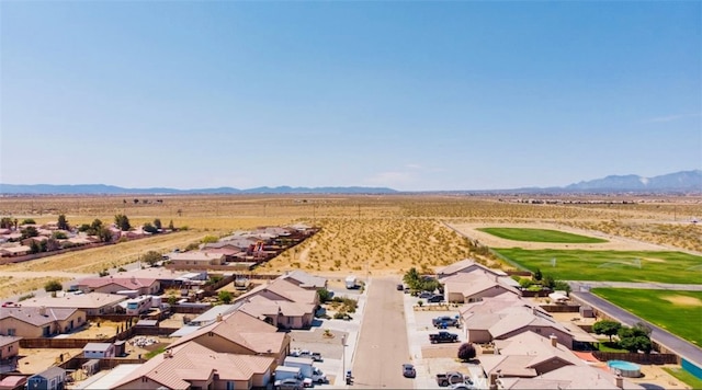 drone / aerial view with a mountain view