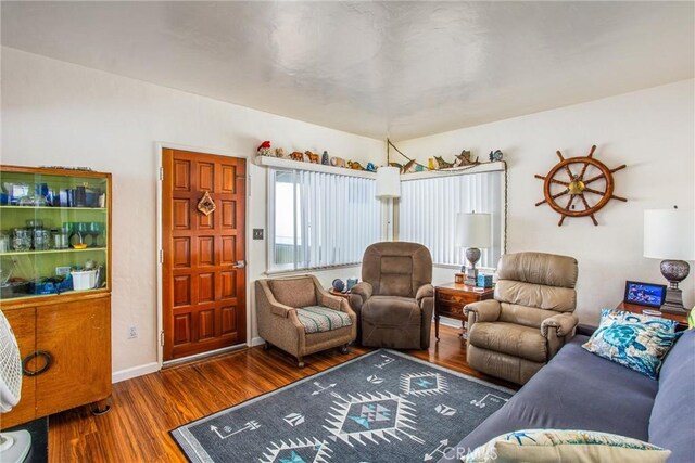 living room featuring hardwood / wood-style flooring