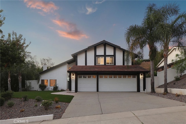 view of front of house with a garage