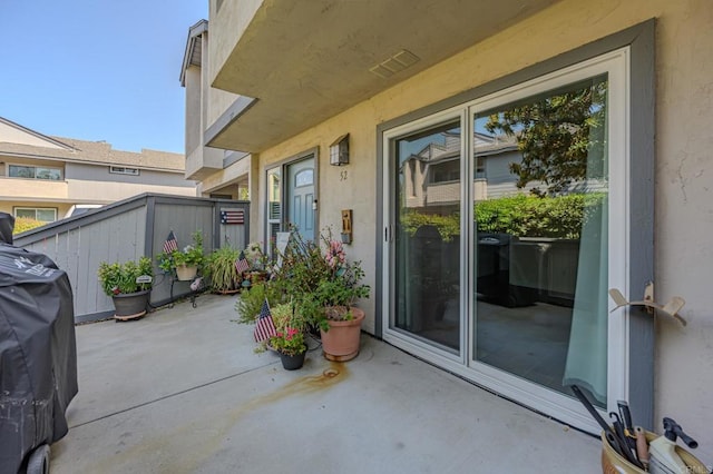 view of patio / terrace featuring a grill