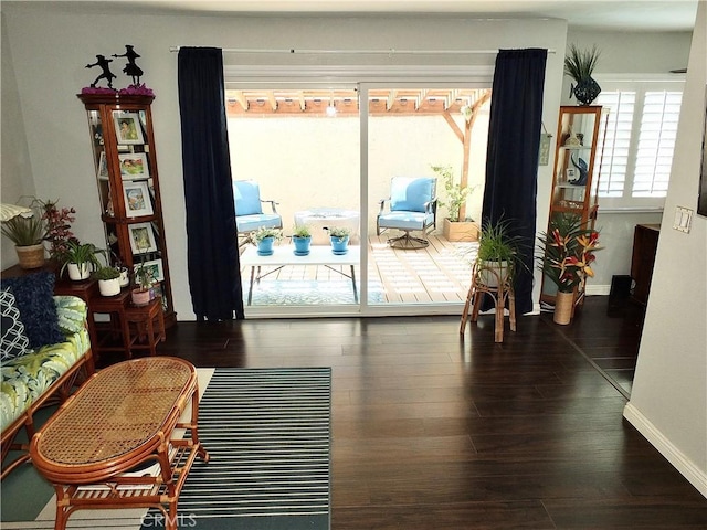 interior space featuring dark hardwood / wood-style flooring