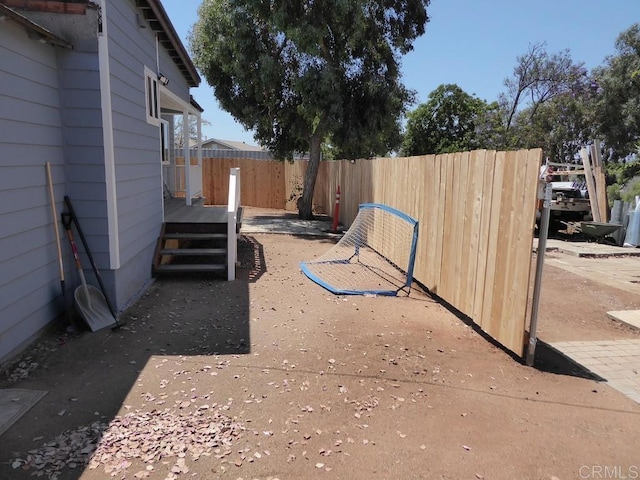 view of yard featuring fence