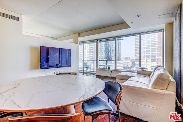 interior space with hardwood / wood-style flooring