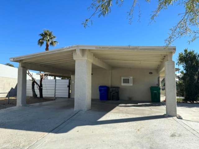 view of parking featuring a carport