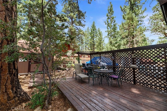 view of wooden deck